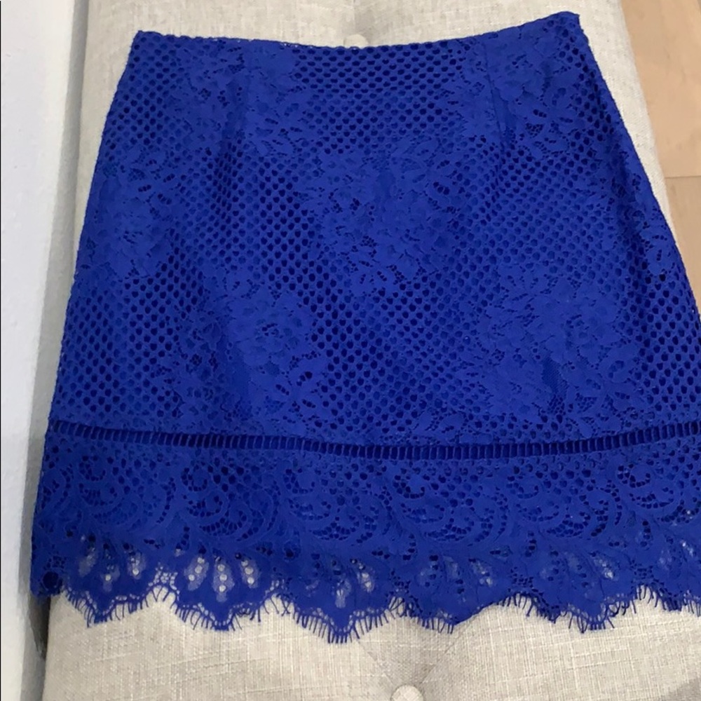 Blue lace skirt